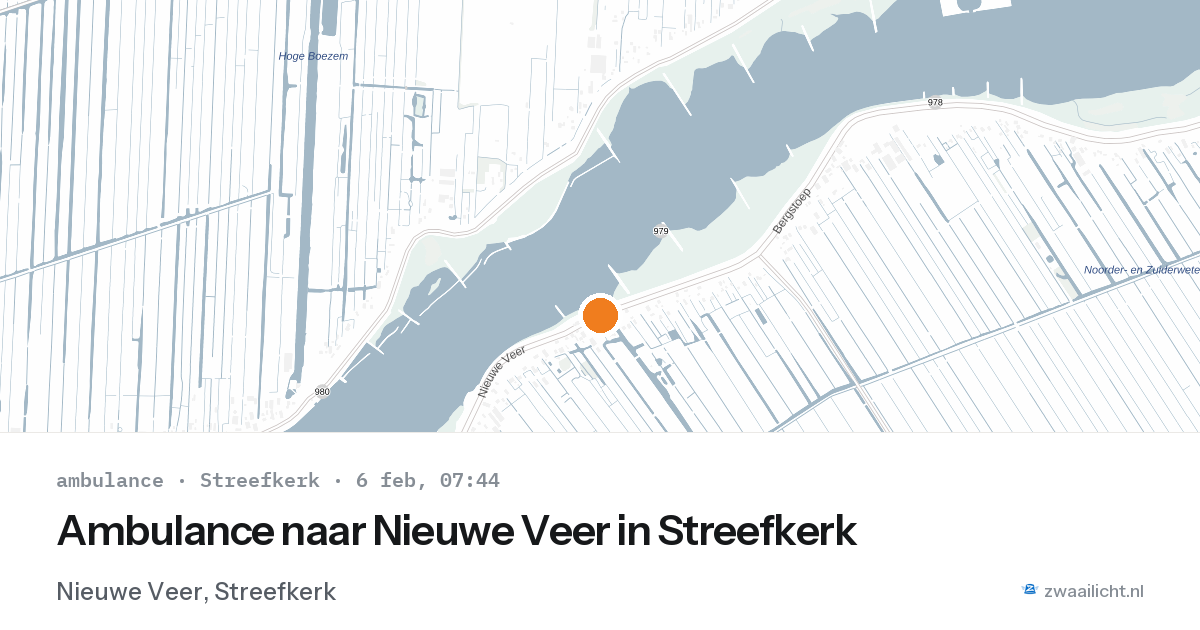 Ambulance naar Nieuwe Veer in Streefkerk — 6 feb 2026