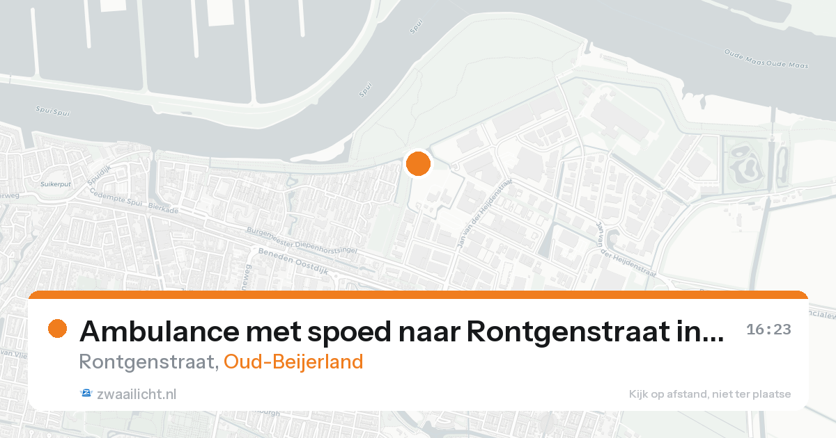 Ambulance met spoed naar Rontgenstraat in Oud-Beijerland — 20 aug 2026