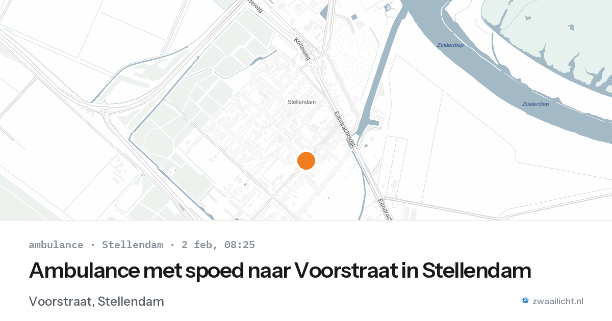Ambulance met spoed naar Voorstraat in Stellendam — 2 feb 2026