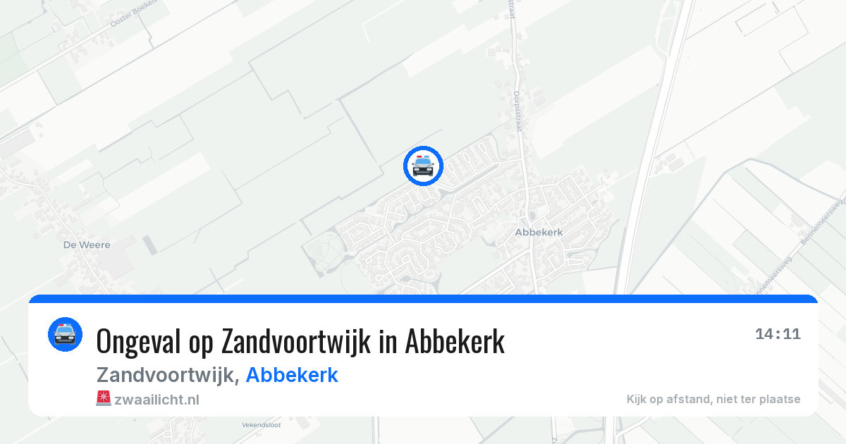 Ongeval op Zandvoortwijk in Abbekerk — 15 mei 2026
