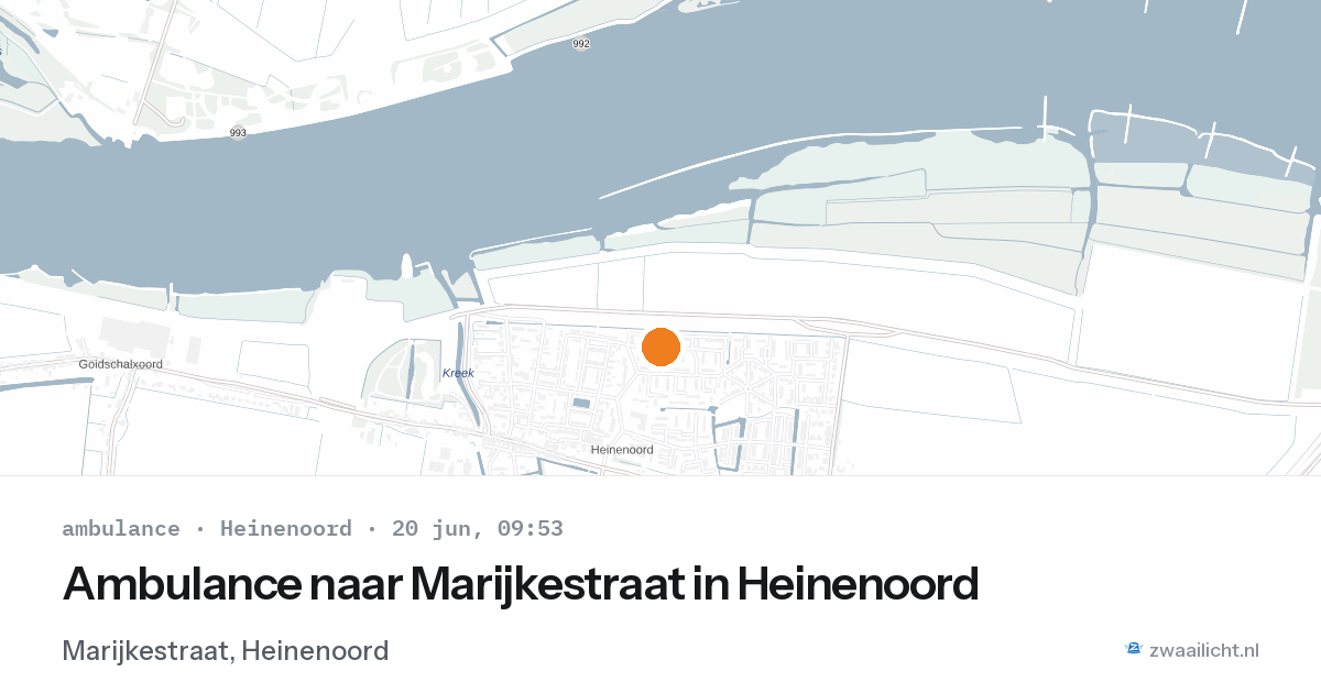 Ambulance naar Marijkestraat in Heinenoord — 20 jun 2026