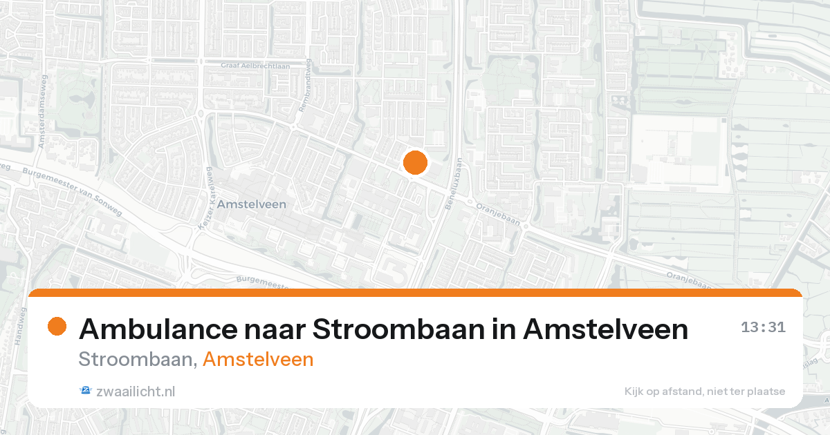 Ambulance naar Stroombaan in Amstelveen — 31 mei 2026