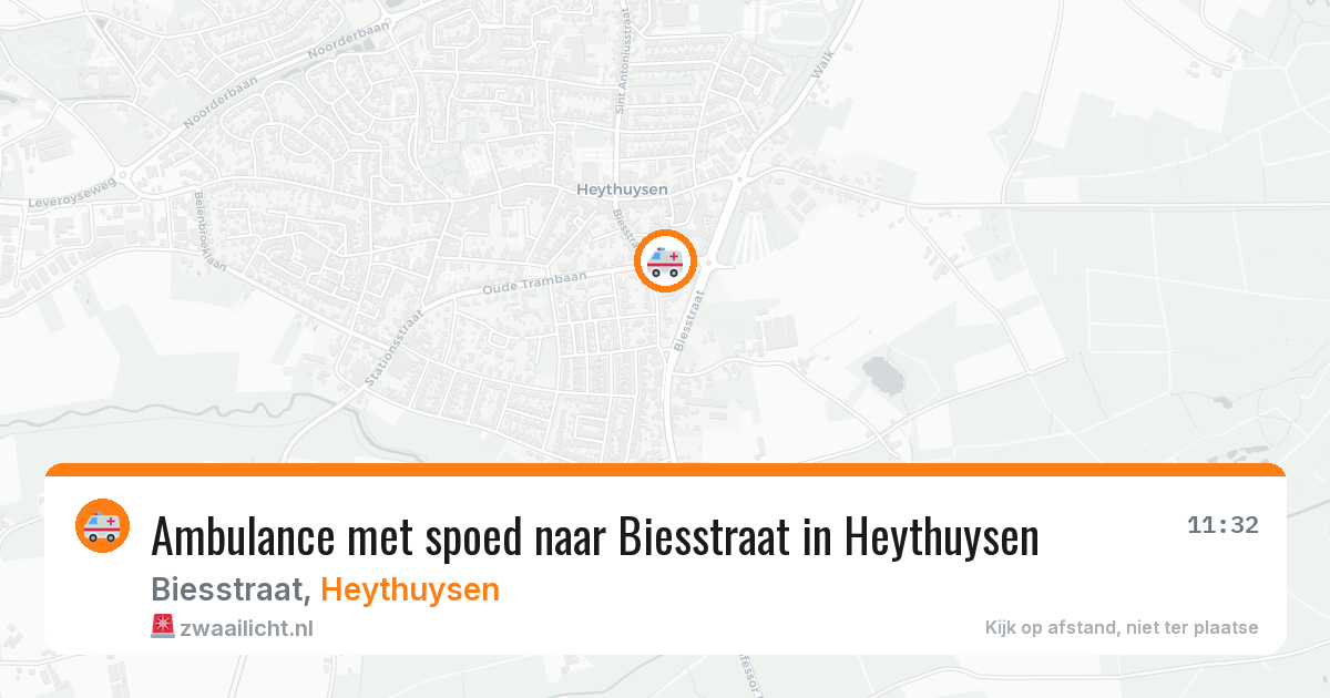 Ambulance met spoed naar Biesstraat in Heythuysen — 26 jul 2026