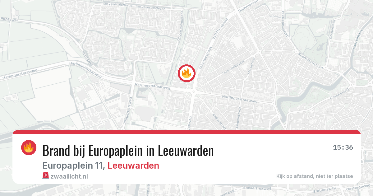 Brand bij Europaplein in Leeuwarden — 18 jul 2026