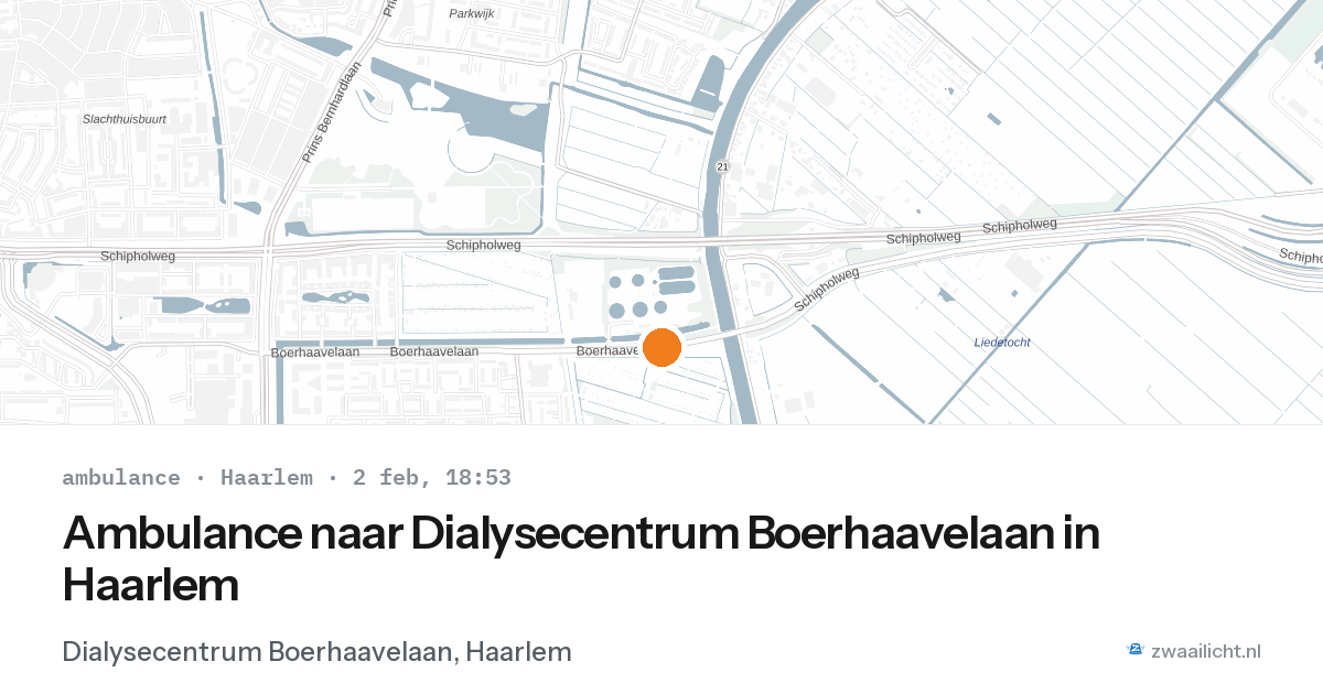 Ambulance naar Dialysecentrum Boerhaavelaan in Haarlem — 2 feb 2026
