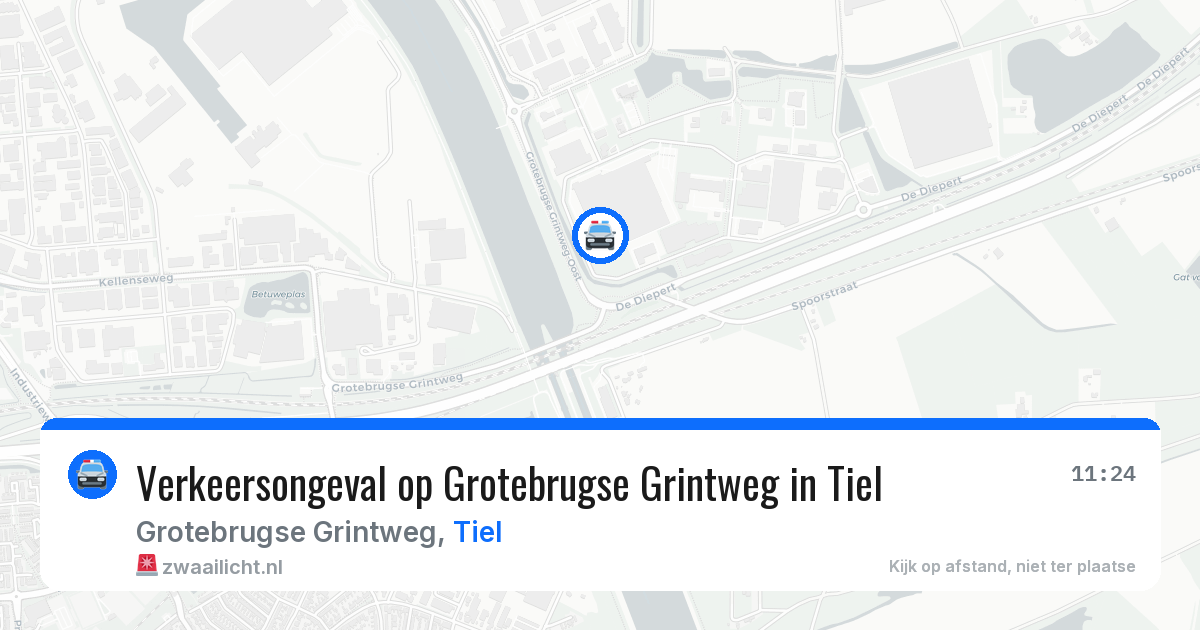 Verkeersongeval op Grotebrugse Grintweg in Tiel — 26 mei 2026