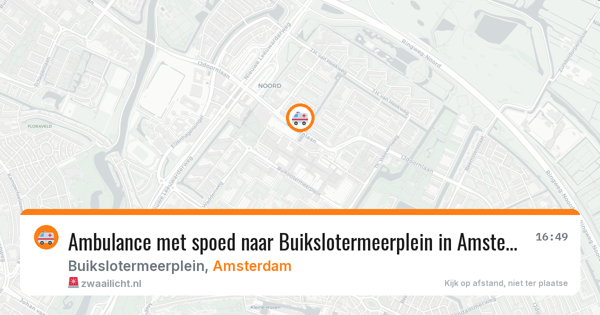 Ambulance met spoed naar Buikslotermeerplein in Amsterdam — 13 aug 2026