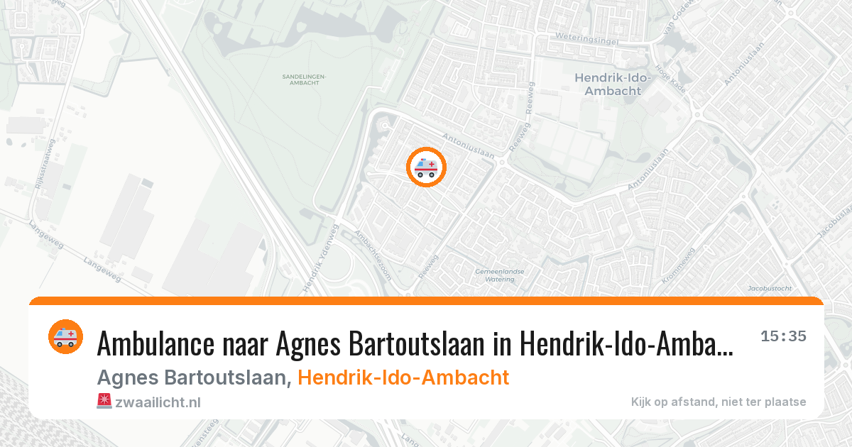 Ambulance naar Agnes Bartoutslaan in Hendrik-Ido-Ambacht — 1 apr 2026