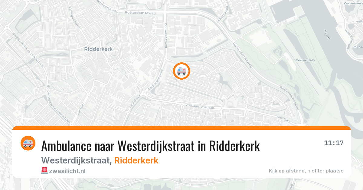 Ambulance naar Westerdijkstraat in Ridderkerk — 14 aug 2026