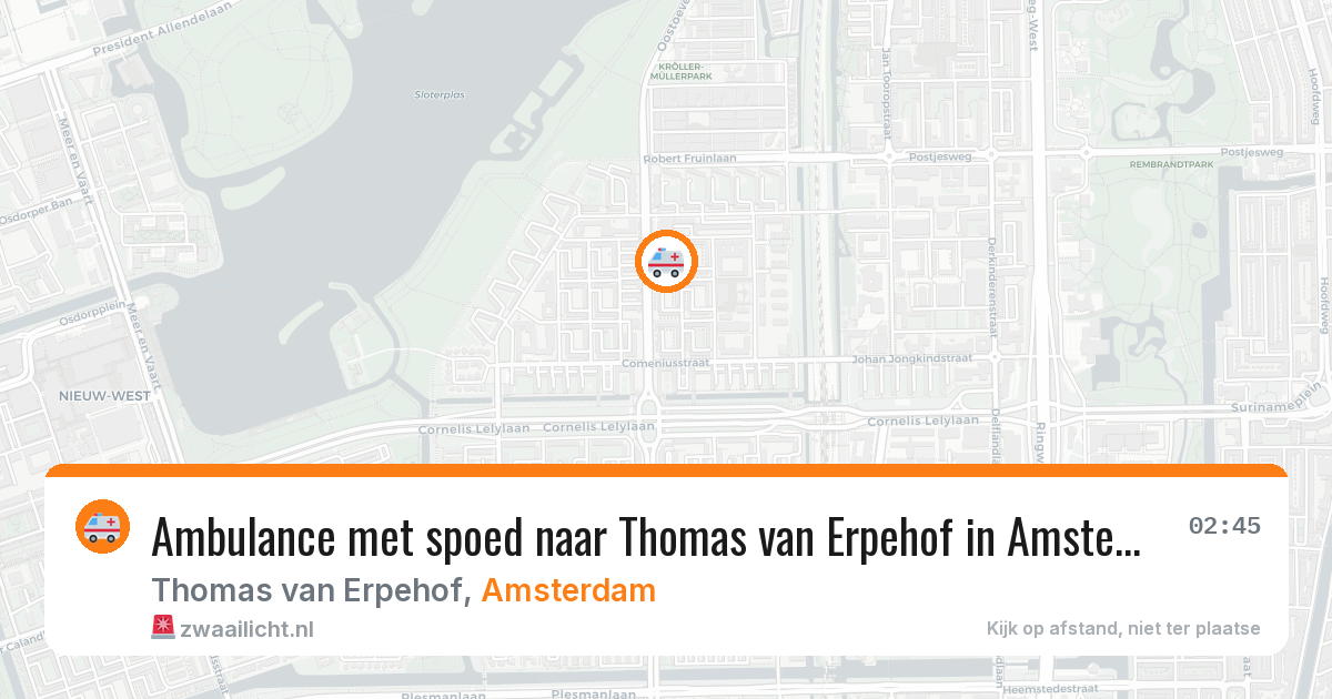 Ambulance met spoed naar Thomas van Erpehof in Amsterdam — 24 jun 2026
