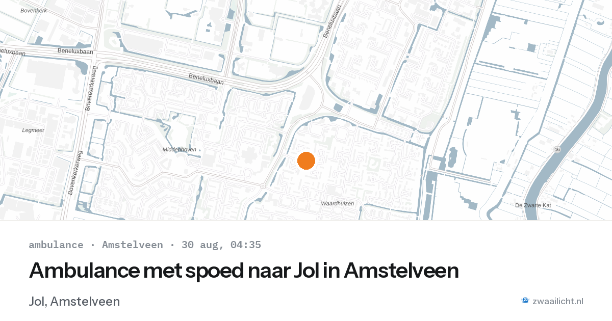 Ambulance met spoed naar Jol in Amstelveen — 30 aug 2026