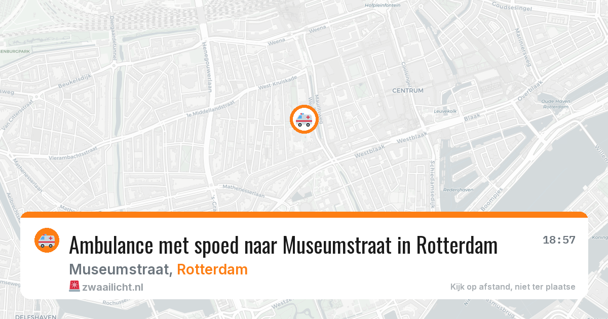 Ambulance met spoed naar Museumstraat in Rotterdam — 19 jun 2026