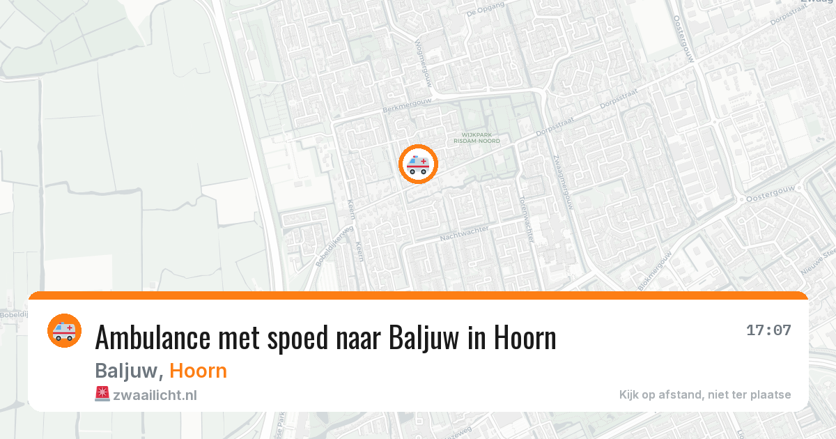 Ambulance met spoed naar Baljuw in Hoorn — 6 aug 2026