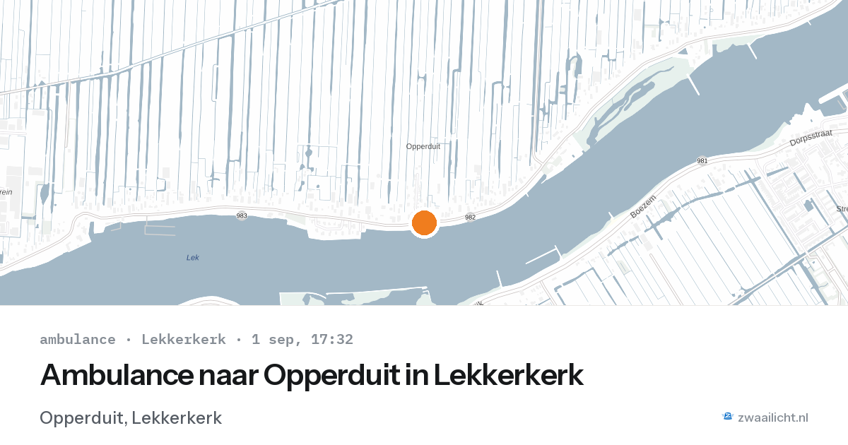 Ambulance naar Opperduit in Lekkerkerk — 1 sep 2026