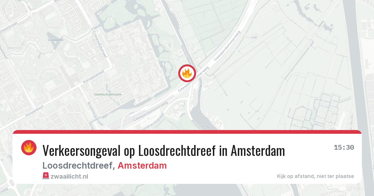 Verkeersongeval op Loosdrechtdreef in Amsterdam — 7 jul 2026