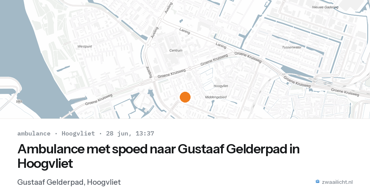Ambulance met spoed naar Gustaaf Gelderpad in Hoogvliet — 28 jun 2026