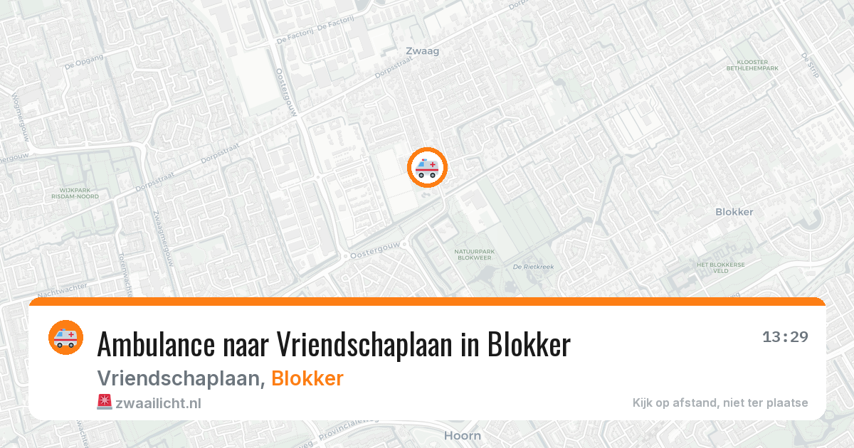 Ambulance naar Vriendschaplaan in Blokker — 26 jun 2026