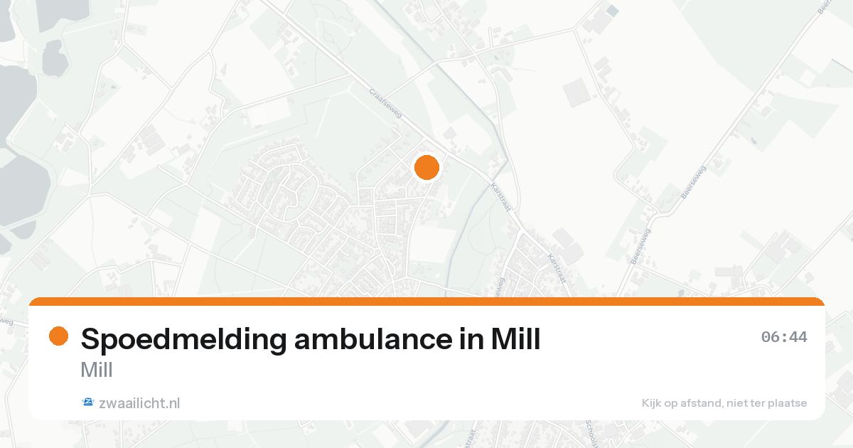 Spoedmelding ambulance in Mill — 16 aug 2026