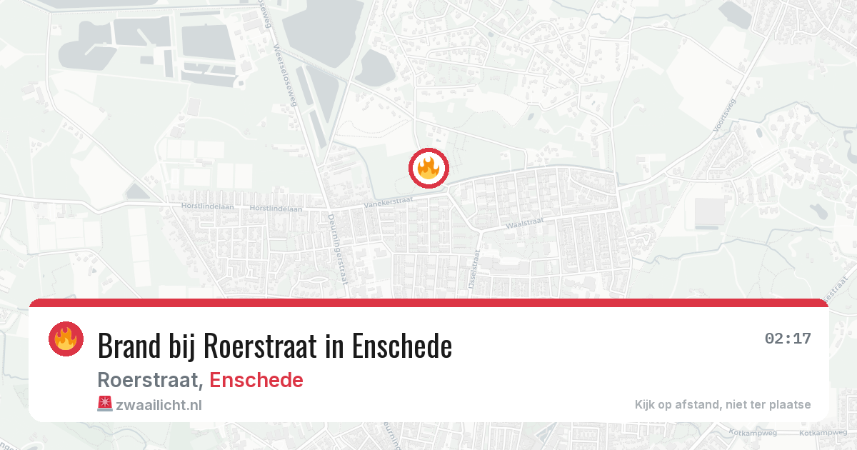 Brand bij Roerstraat in Enschede — 22 apr 2026