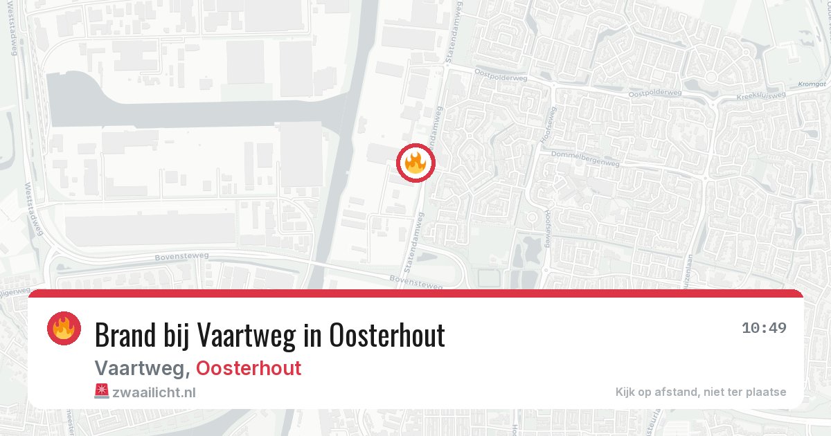 Brand bij Vaartweg in Oosterhout — 1 mei 2026