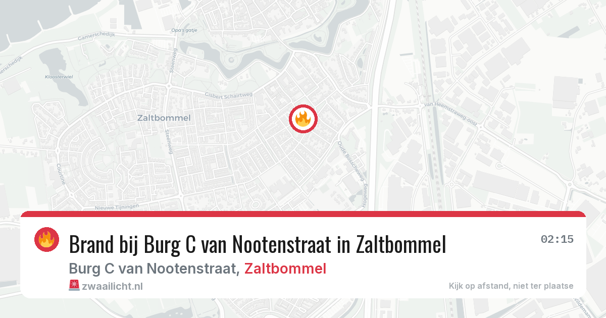 Brand bij Burg C van Nootenstraat in Zaltbommel — 4 jun 2026
