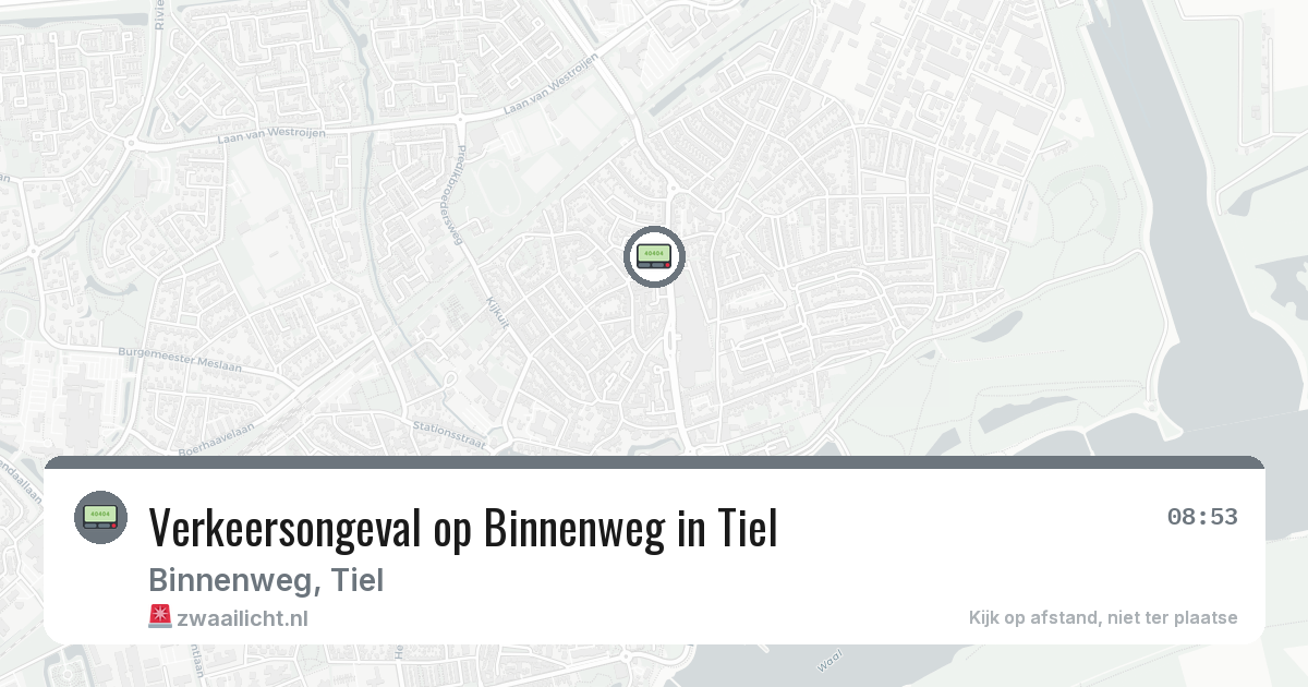 Verkeersongeval op Binnenweg in Tiel — 1 aug 2026