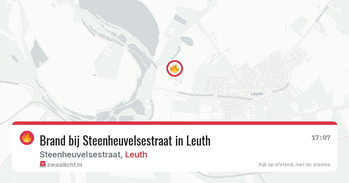 Brand bij Steenheuvelsestraat in Leuth — 21 feb 2026