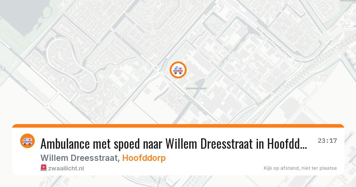 Ambulance met spoed naar Willem Dreesstraat in Hoofddorp — 7 aug 2026