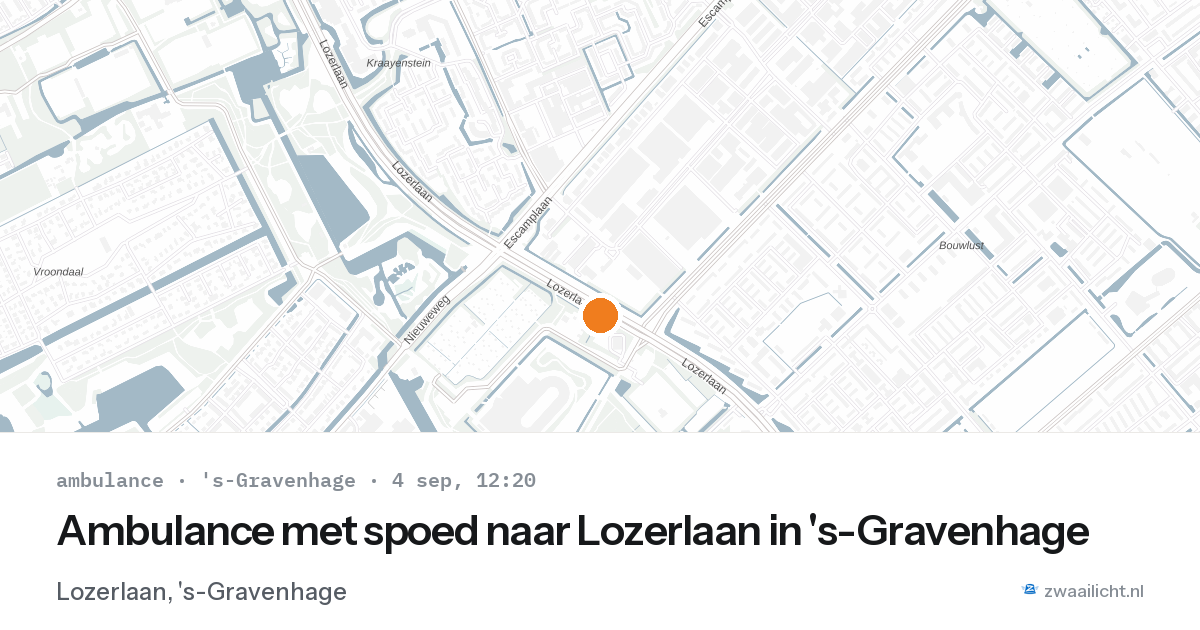 Ambulance met spoed naar Lozerlaan in 's-Gravenhage — 4 sep 2026