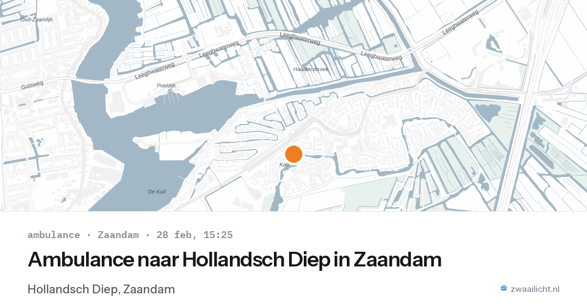 Ambulance naar Hollandsch Diep in Zaandam — 28 feb 2026
