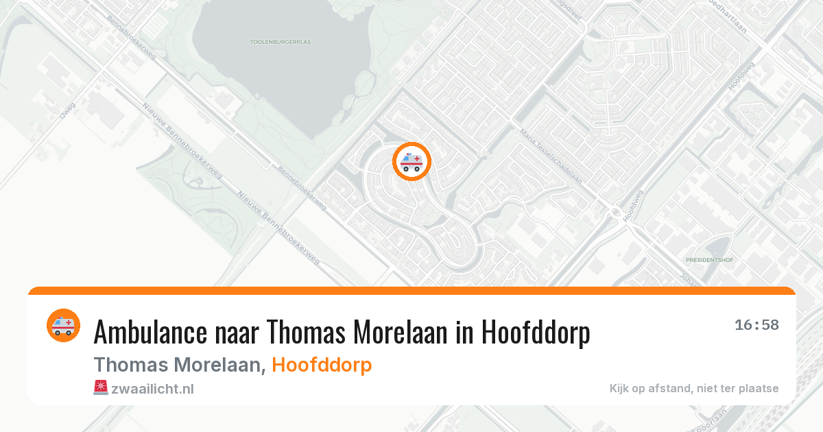 Ambulance naar Thomas Morelaan in Hoofddorp — 28 mrt 2026