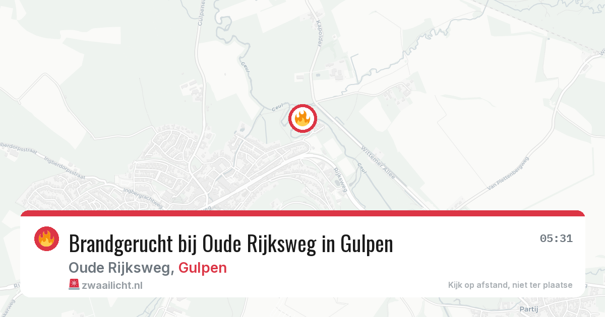 Brandgerucht bij Oude Rijksweg in Gulpen — 28 apr 2026