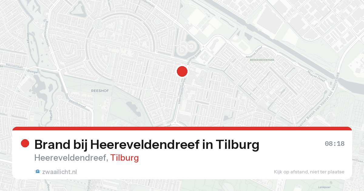 Brand bij Heereveldendreef in Tilburg — 24 aug 2026