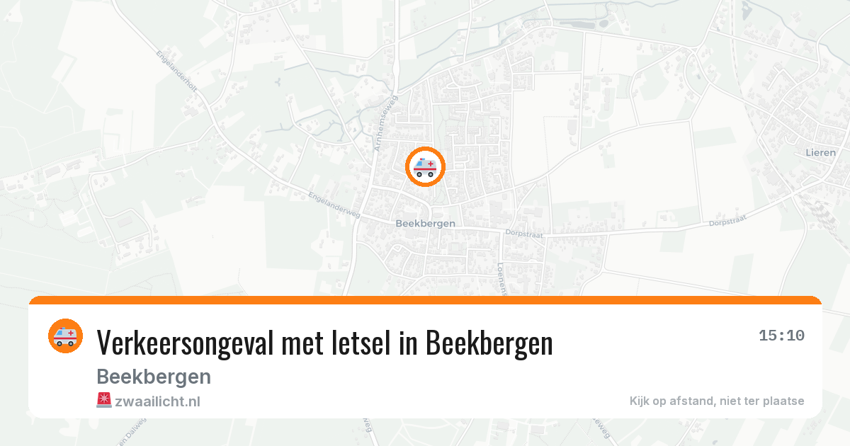 Verkeersongeval met letsel in Beekbergen — 16 apr 2026
