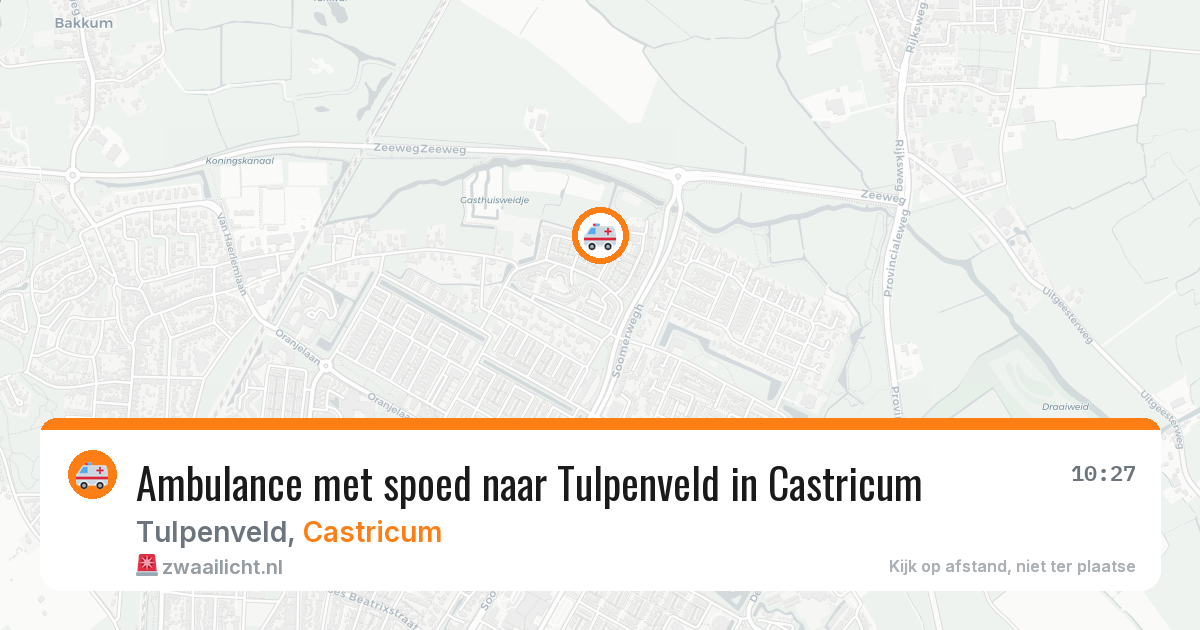 Ambulance met spoed naar Tulpenveld in Castricum — 1 aug 2026