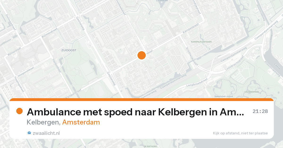 Ambulance met spoed naar Kelbergen in Amsterdam — 18 aug 2026