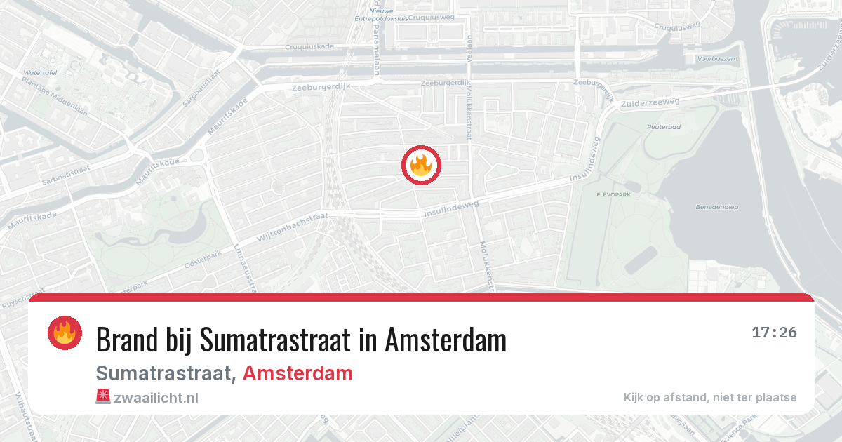 Brand bij Sumatrastraat in Amsterdam — 14 aug 2026