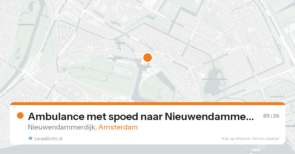 Ambulance met spoed naar Nieuwendammerdijk in Amsterdam — 23 aug 2026
