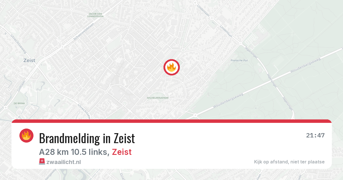 Brandmelding in Zeist — 25 mrt 2026