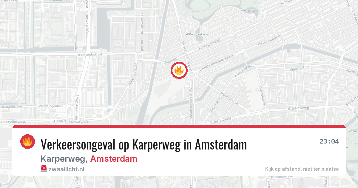 Verkeersongeval op Karperweg in Amsterdam — 26 mrt 2026
