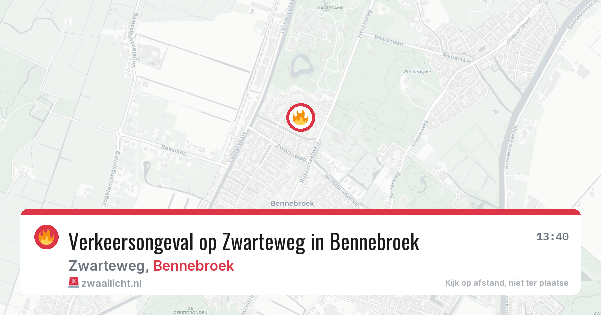 Verkeersongeval op Zwarteweg in Bennebroek — 9 apr 2026