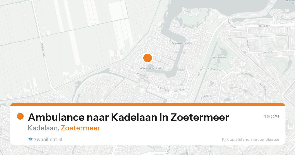 Ambulance naar Kadelaan in Zoetermeer — 17 aug 2026