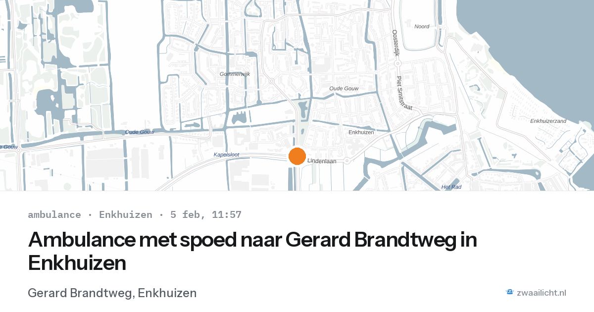 Ambulance met spoed naar Gerard Brandtweg in Enkhuizen — 5 feb 2026