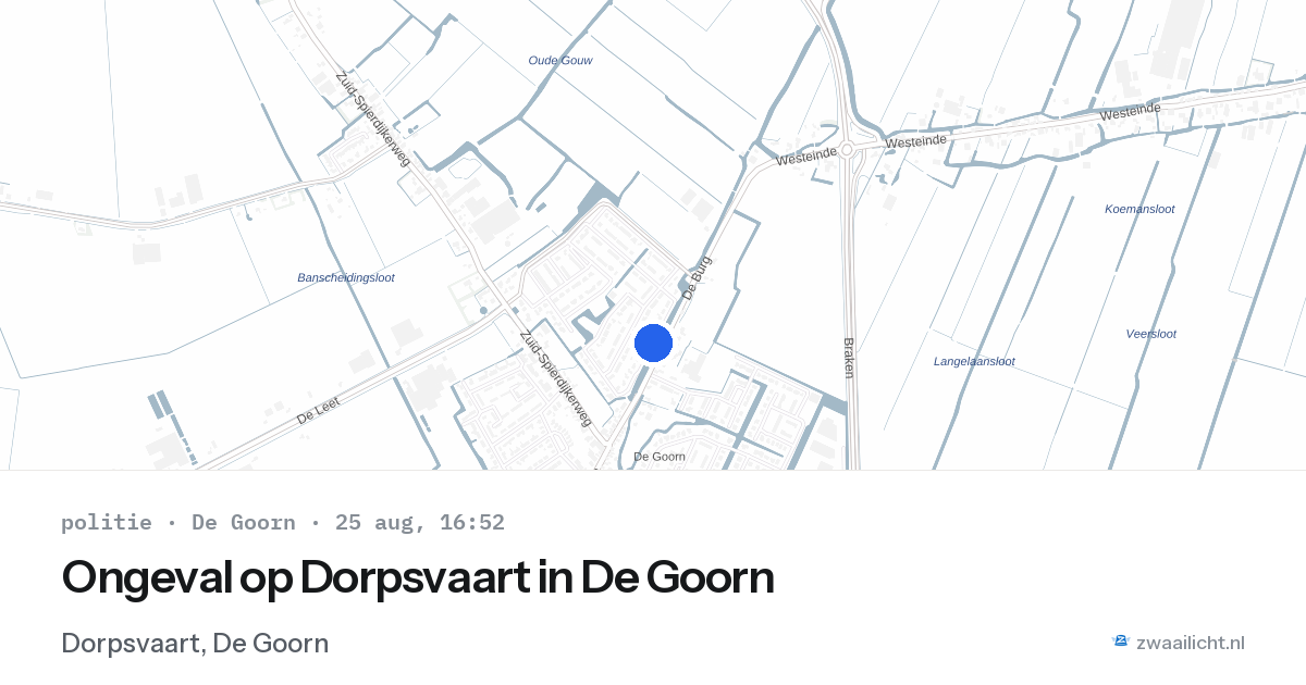 Ongeval op Dorpsvaart in De Goorn — 25 aug 2026