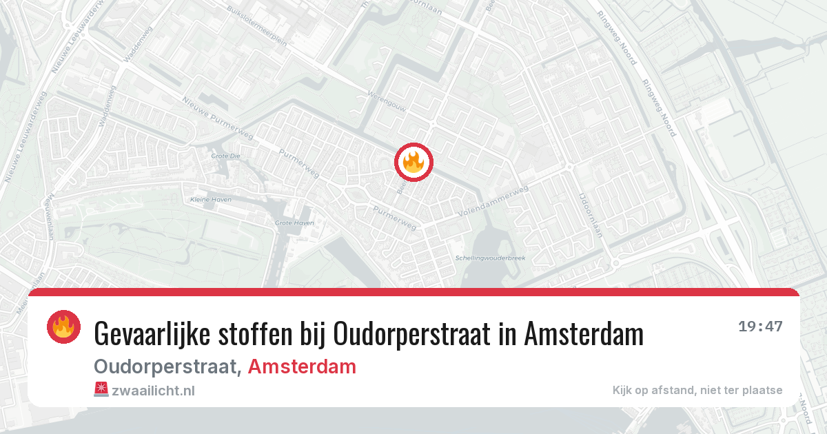 Gevaarlijke stoffen bij Oudorperstraat in Amsterdam — 13 mrt 2026
