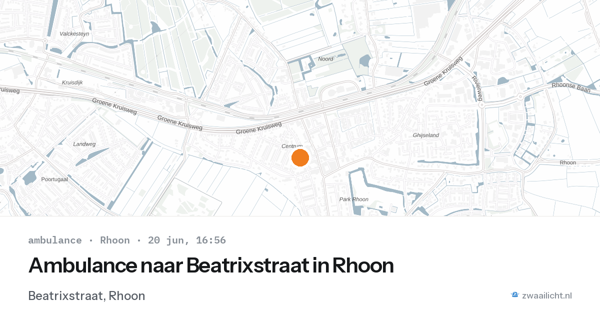 Ambulance naar Beatrixstraat in Rhoon — 20 jun 2026