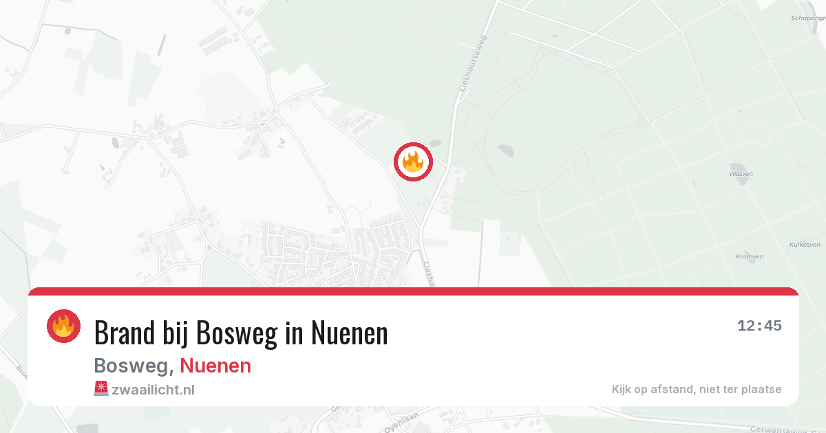 Brand bij Bosweg in Nuenen — 16 jun 2026
