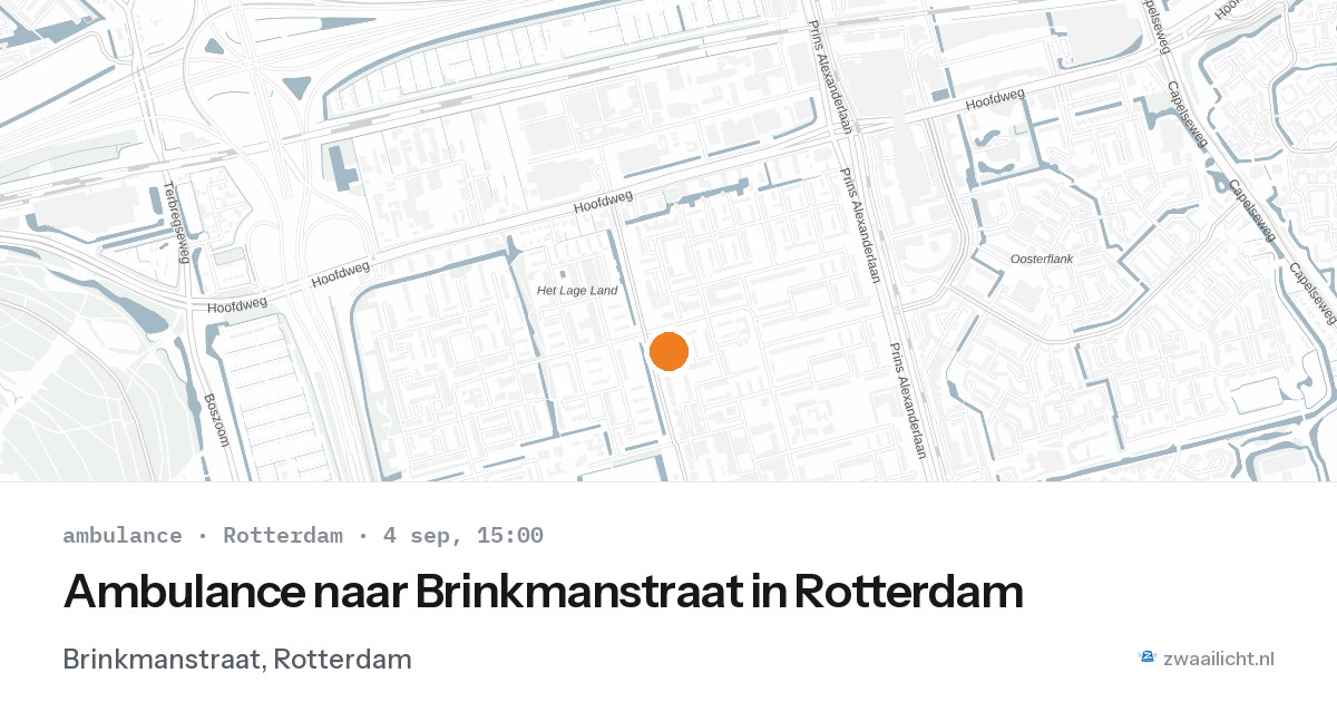 Ambulance naar Brinkmanstraat in Rotterdam — 4 sep 2026