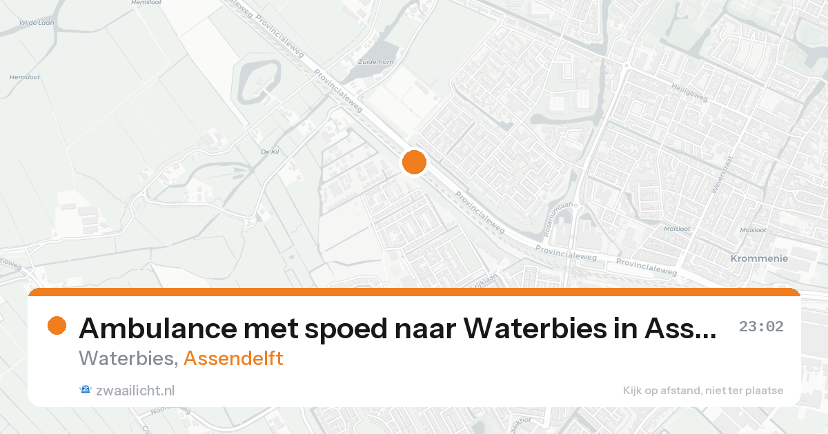 Ambulance met spoed naar Waterbies in Assendelft — 15 aug 2026