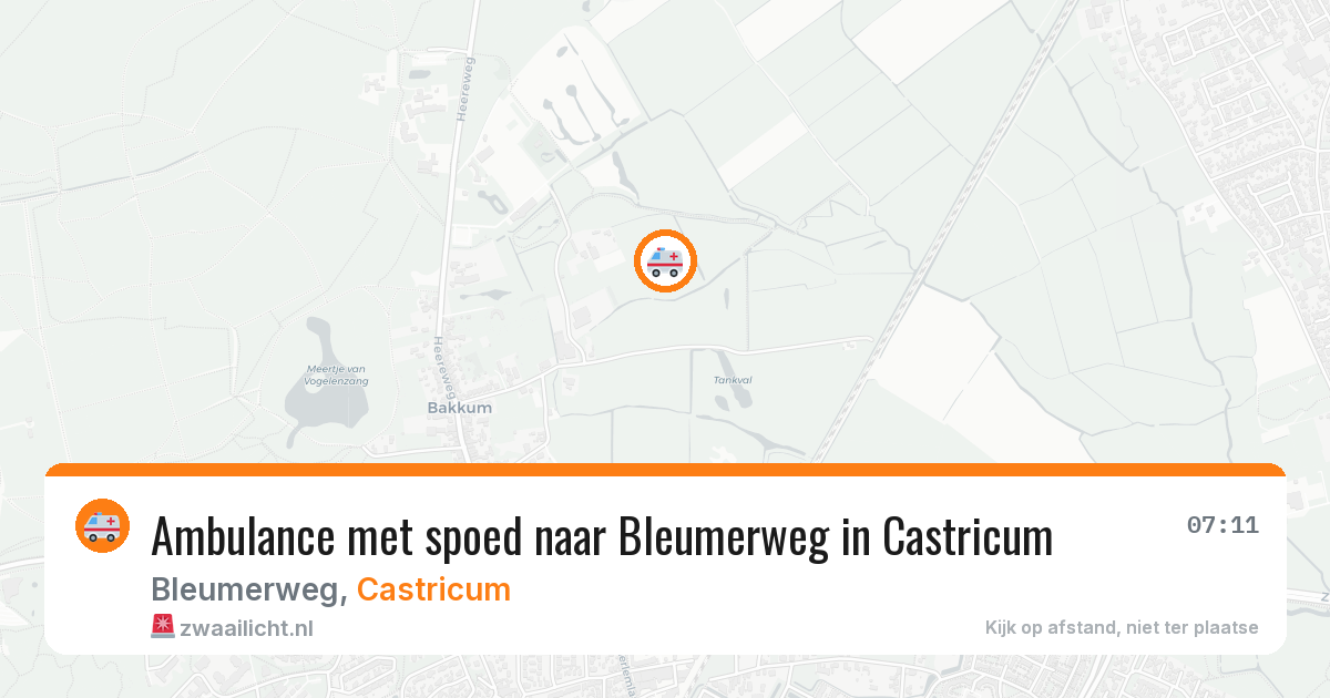 Ambulance met spoed naar Bleumerweg in Castricum — 21 jul 2026